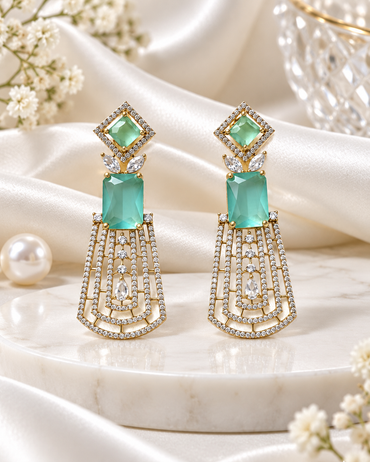 Ad Art Deco Chandelier Drop Earrings For Woman