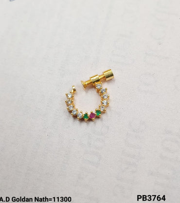 Traditional Stylish Gold Plated Nose Pin