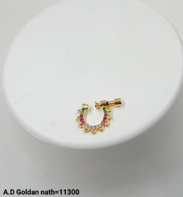 Traditional Stylish Gold Plated Nose Pin