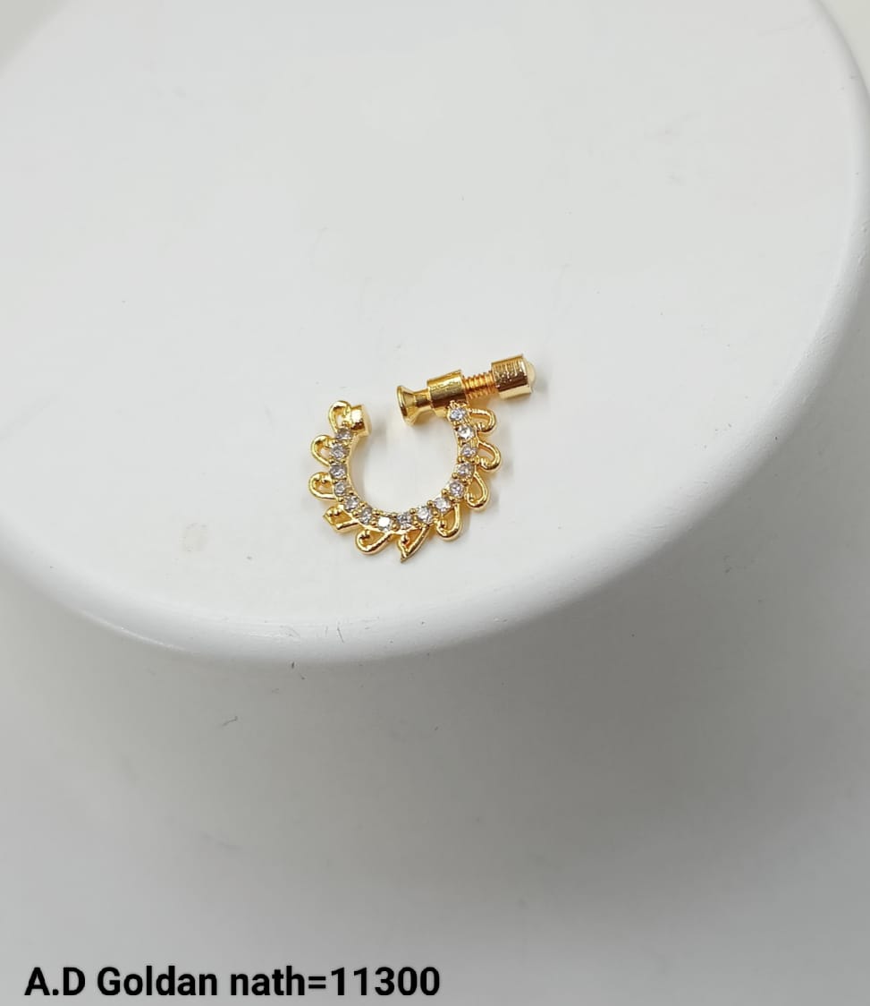 Traditional Stylish Gold Plated Nose Pin