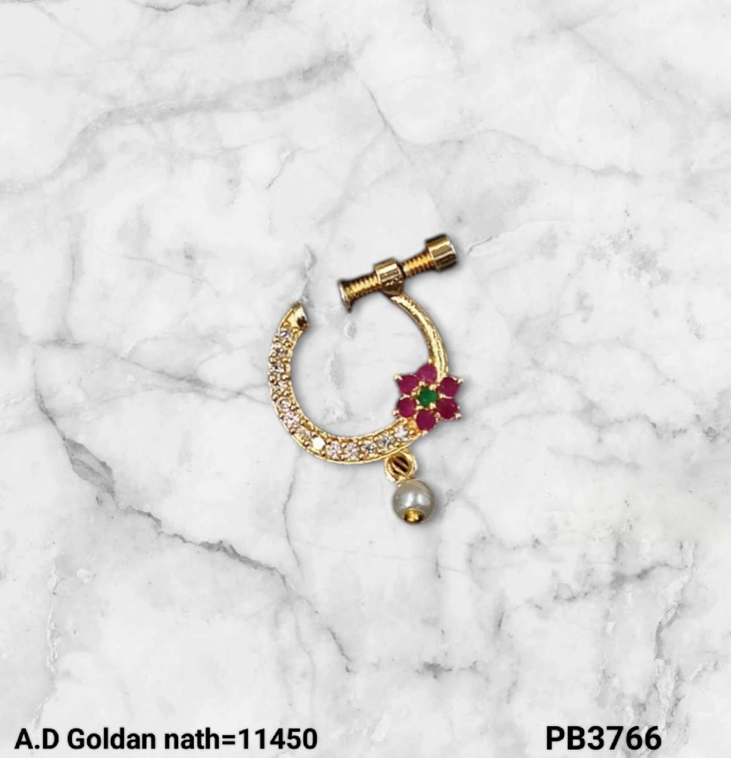 Gold Plated Traditional Stylish Ethnic Nose Pin