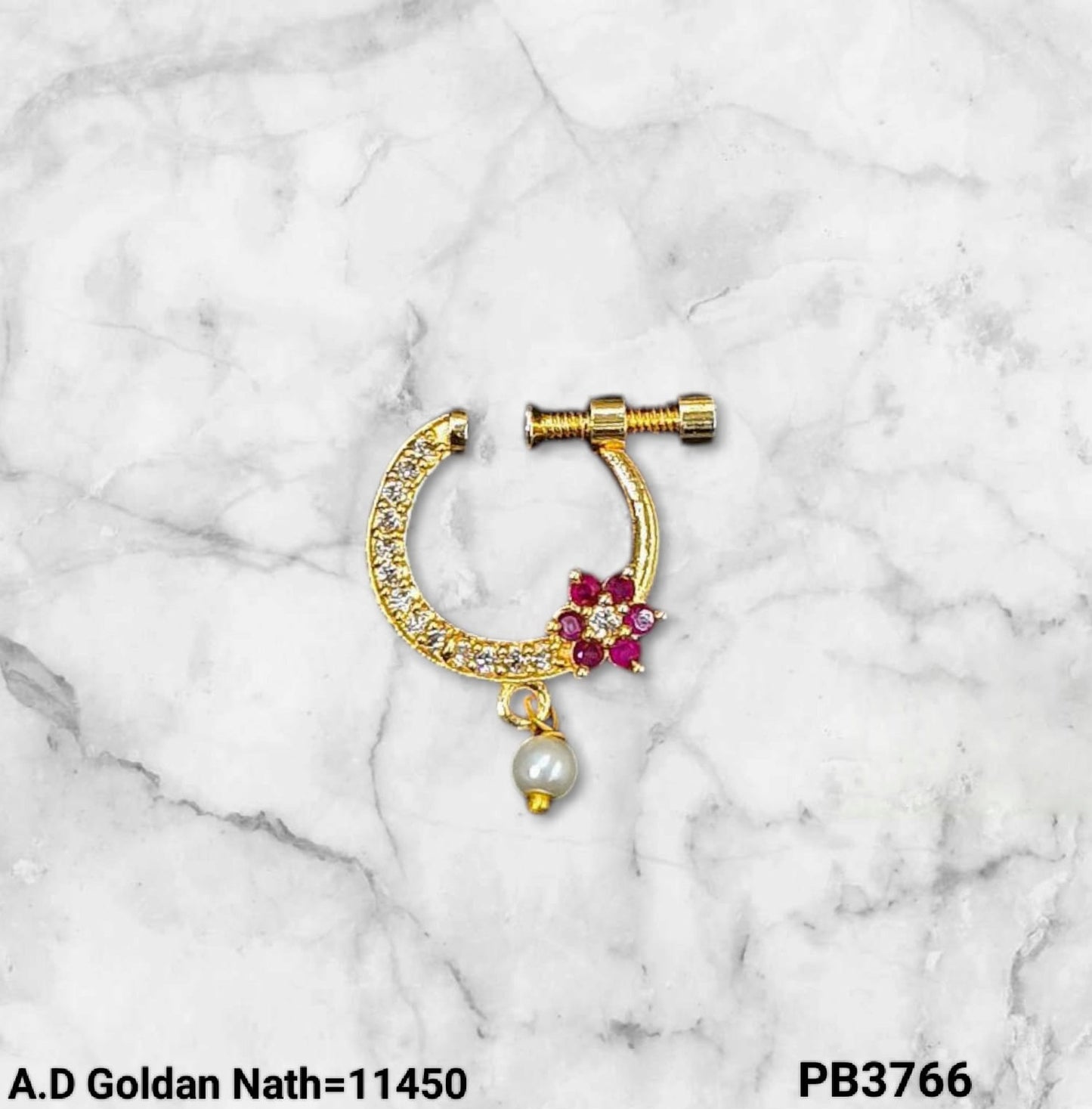 Gold Plated Traditional Stylish Ethnic Nose Pin