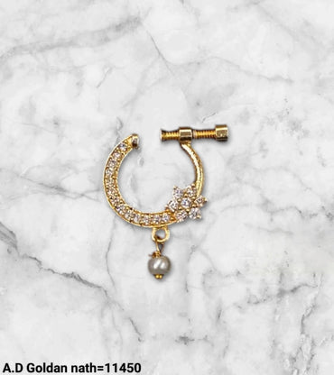 Gold Plated Traditional Stylish Ethnic Nose Pin