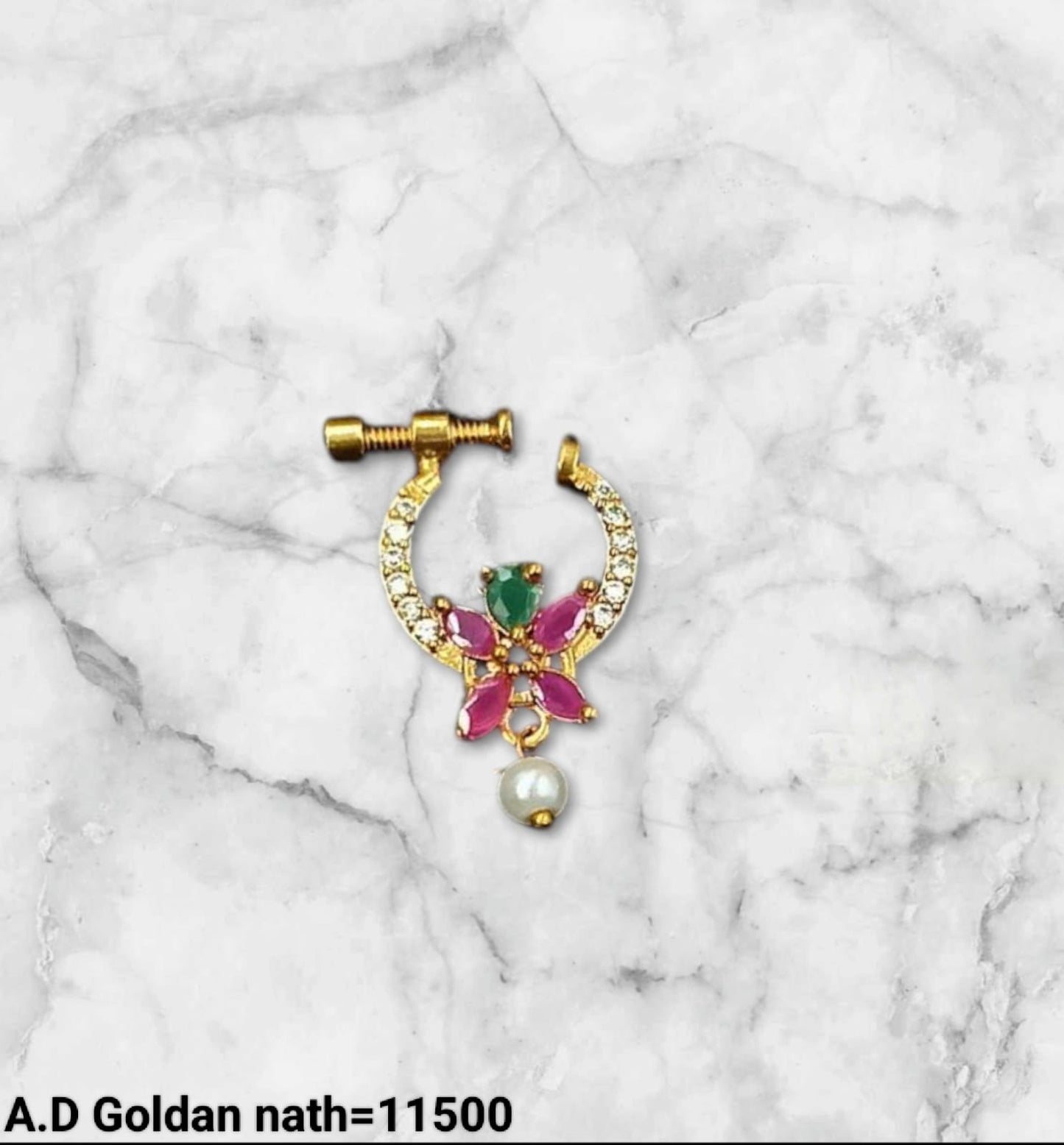 Gold Plated Traditional Stylish Ethnic Nose Pin