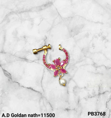 Gold Plated Traditional Stylish Ethnic Nose Pin