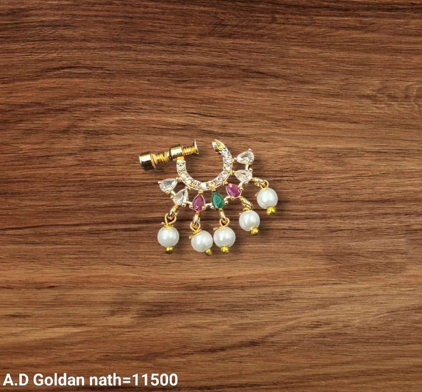 Gold Plated Traditional Stylish Ethnic Nose Pin