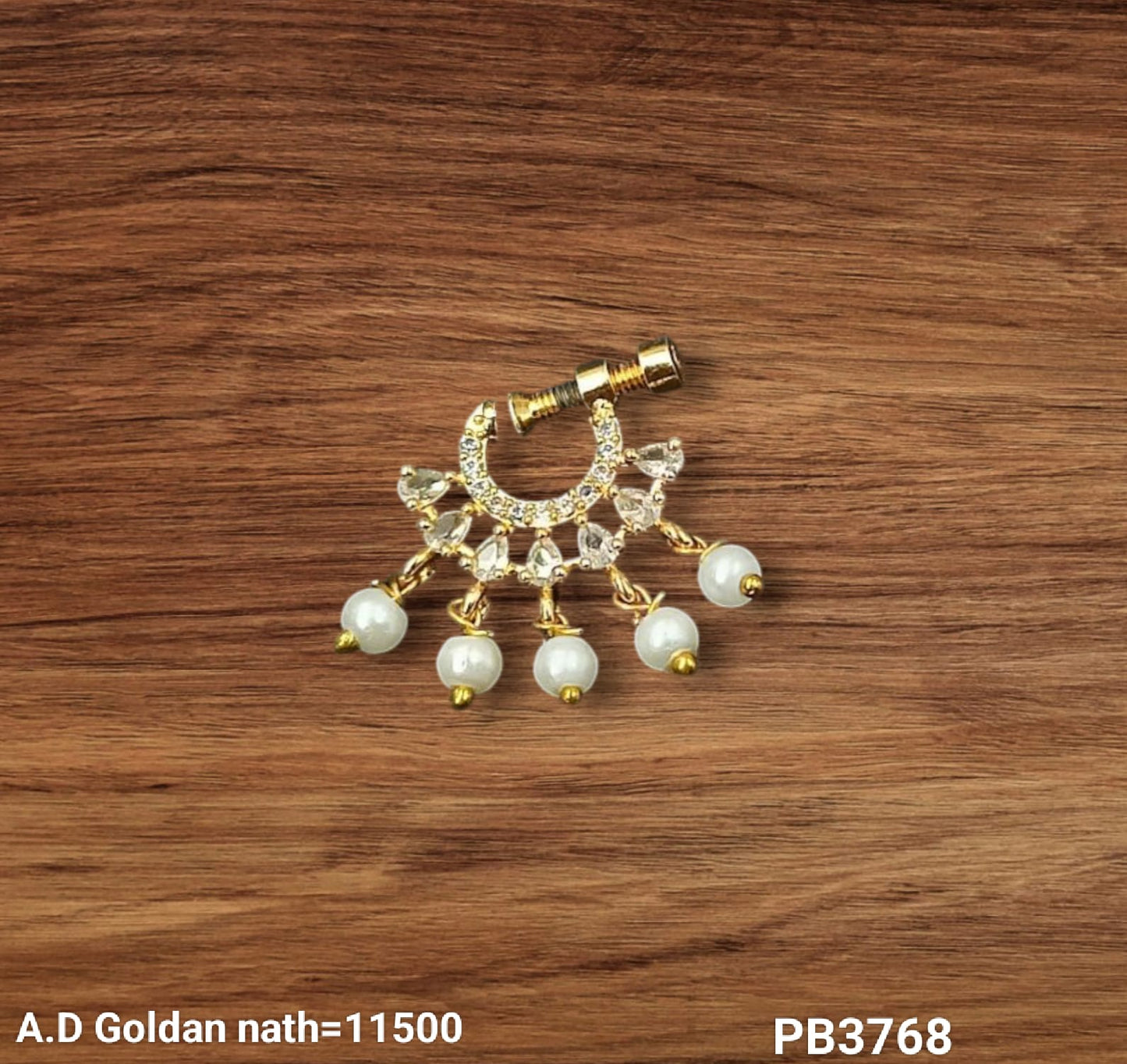 Gold Plated Traditional Stylish Ethnic Nose Pin