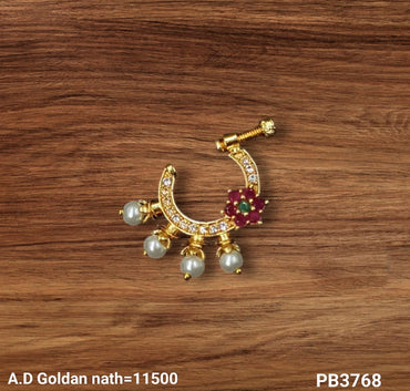 Traditional Stylish Gold Plated Nose Pin