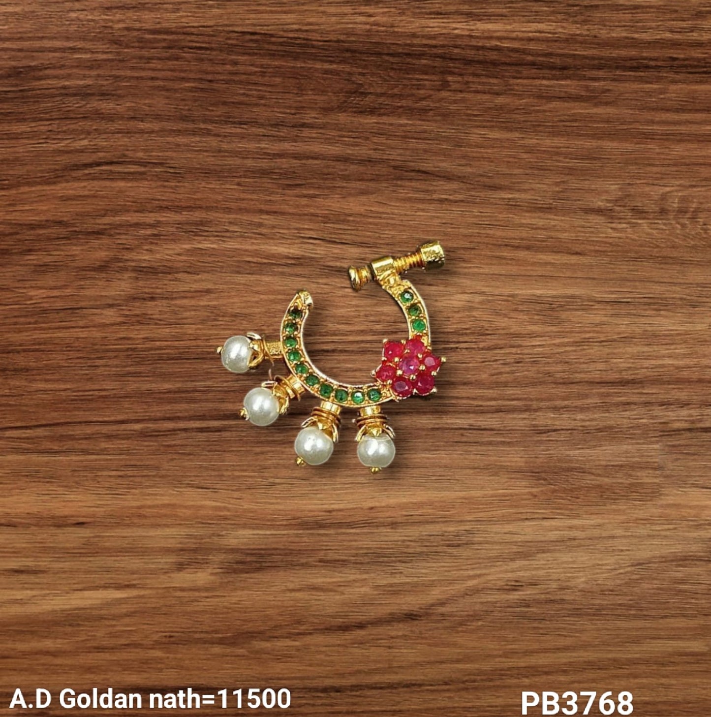 Traditional Stylish Gold Plated Nose Pin