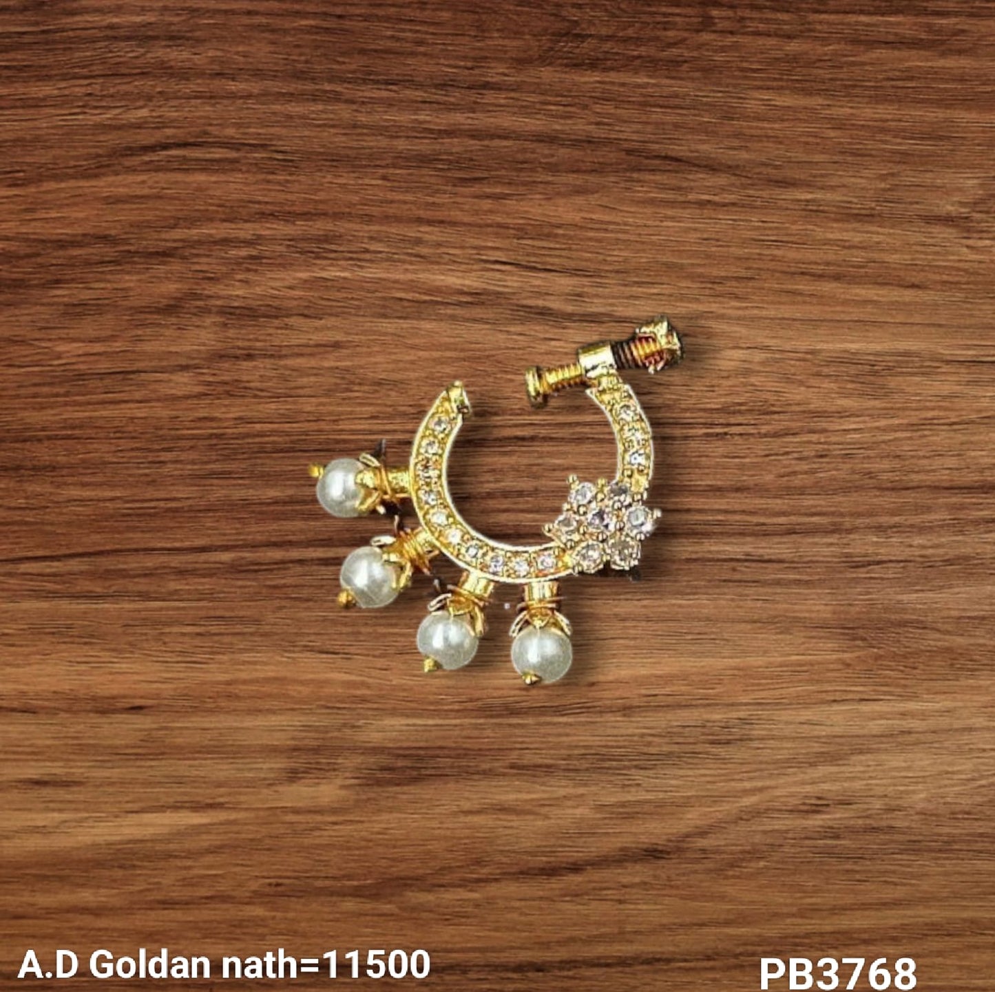 Traditional Stylish Gold Plated Nose Pin