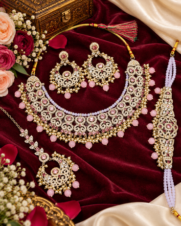 Royal Antique Gold Zircon Bridal Jewelry Set