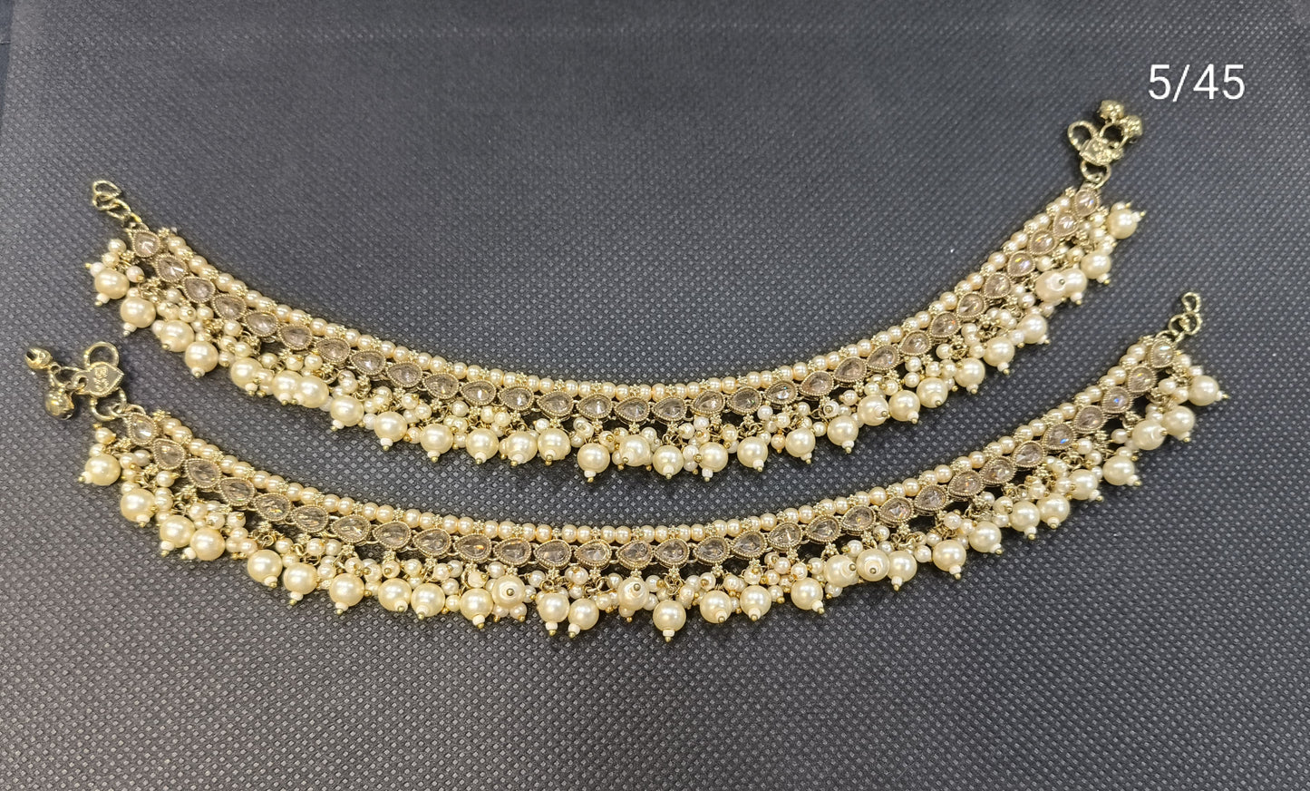 Gold Kundan Teardrop Anklet Set – Traditional Bridal Payal Design
