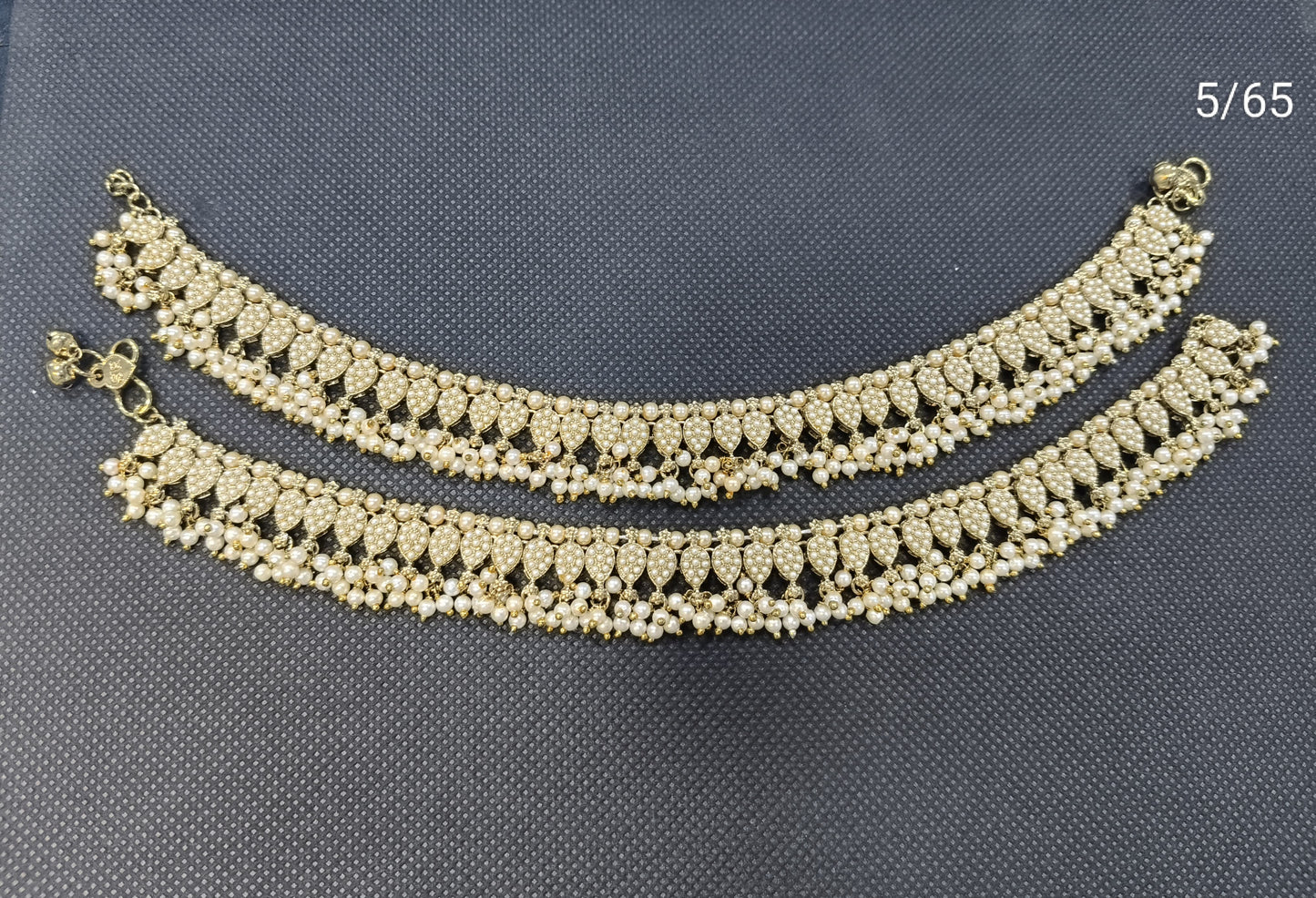 Elegant Golden Pearl Payal – Bridal & Festive Anklet Set