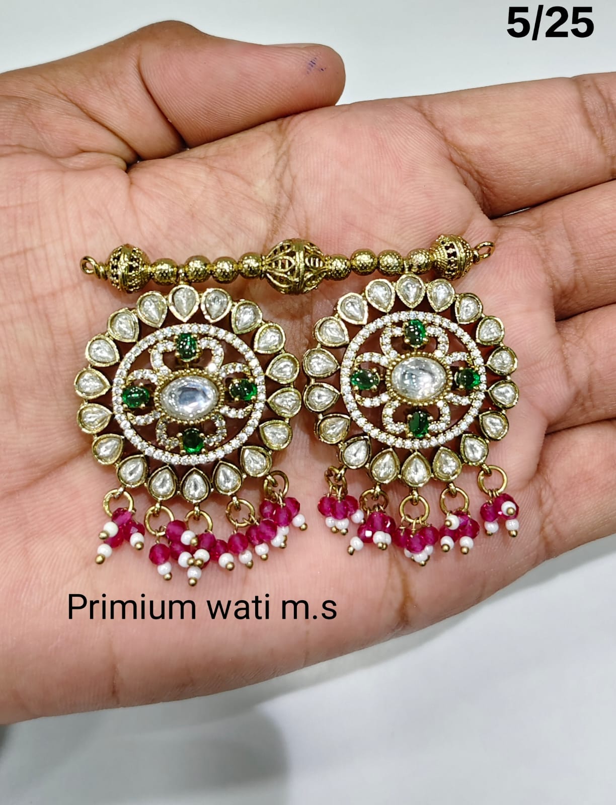 Traditional Premium CZ Mangalsutra Pendant with Kundan Detailing