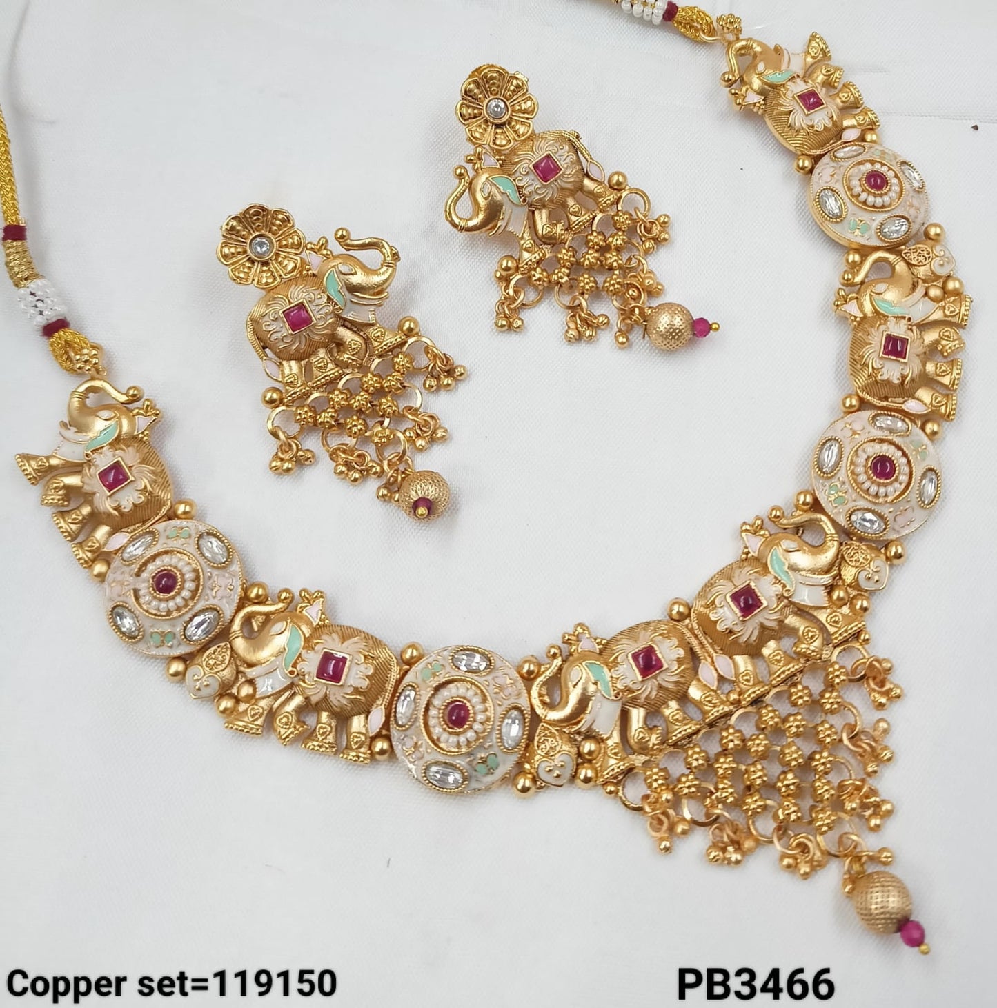 Traditional Gold Polish Copper Necklace Set