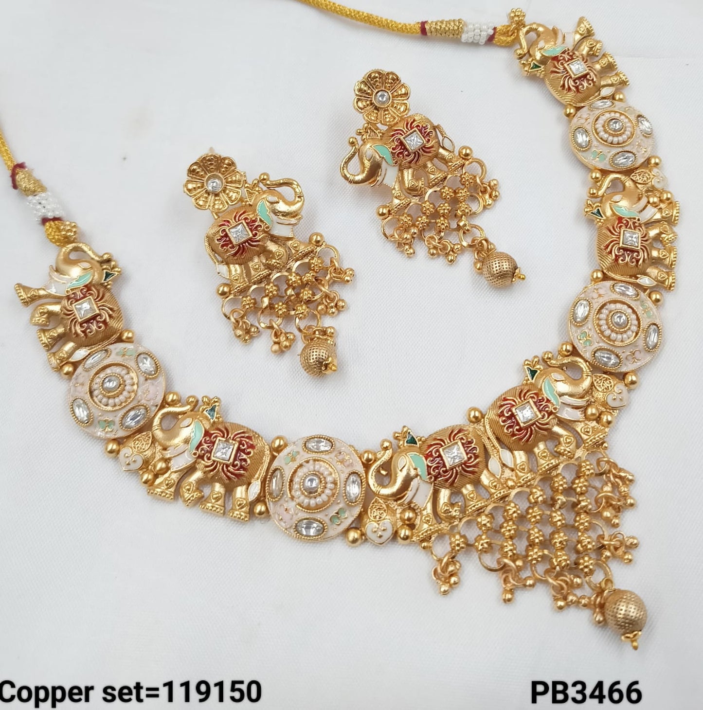 Traditional Gold Polish Copper Necklace Set