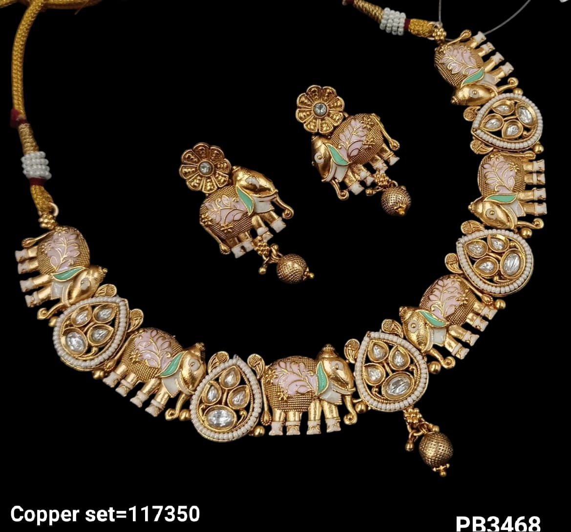 Minakaari Gold Plated Copper Necklace Set