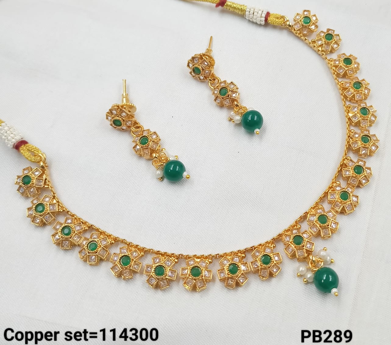 Gold Polish Fancy Copper Necklace set