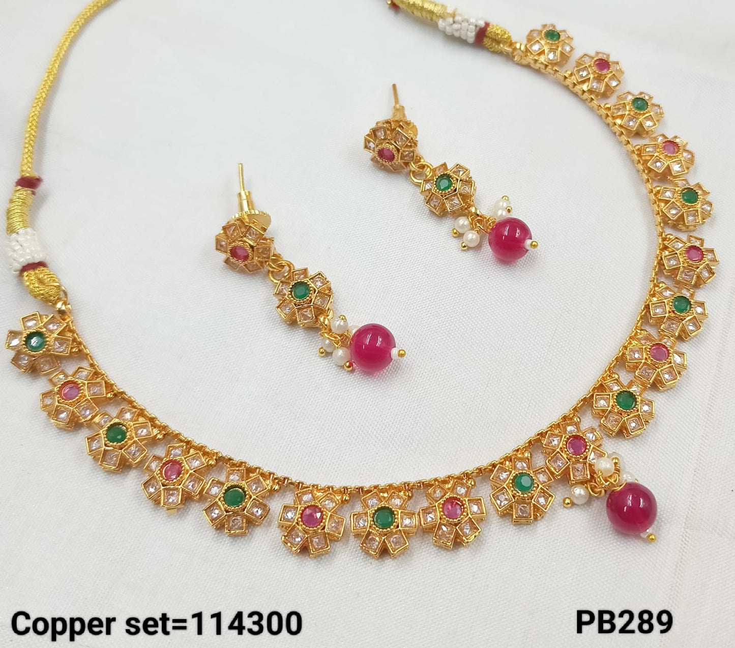 Gold Polish Fancy Copper Necklace set