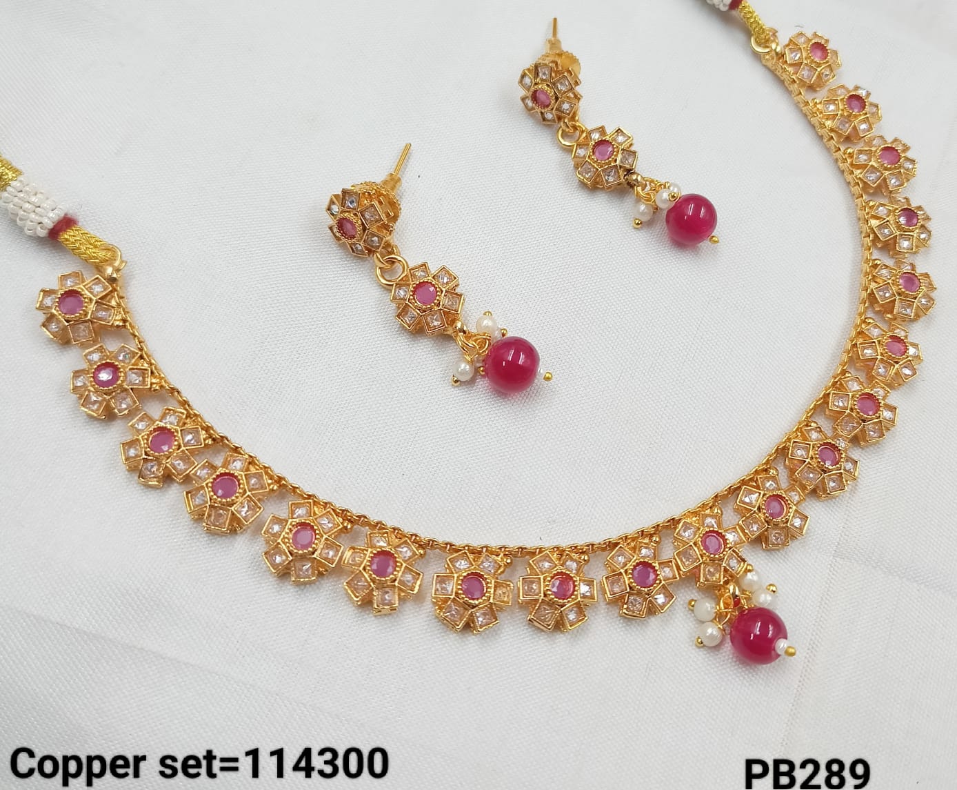 Gold Polish Fancy Copper Necklace set