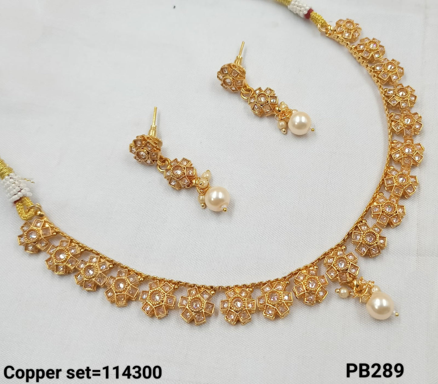 Gold Polish Fancy Copper Necklace set