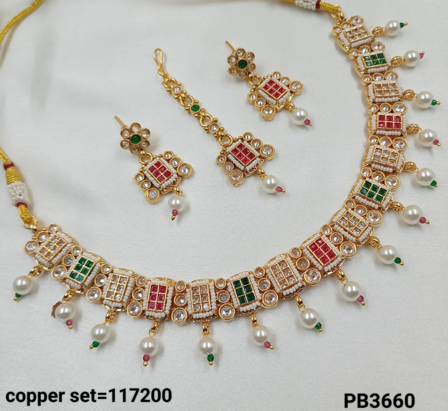 Copper Gold Polish Fancy Necklace Set