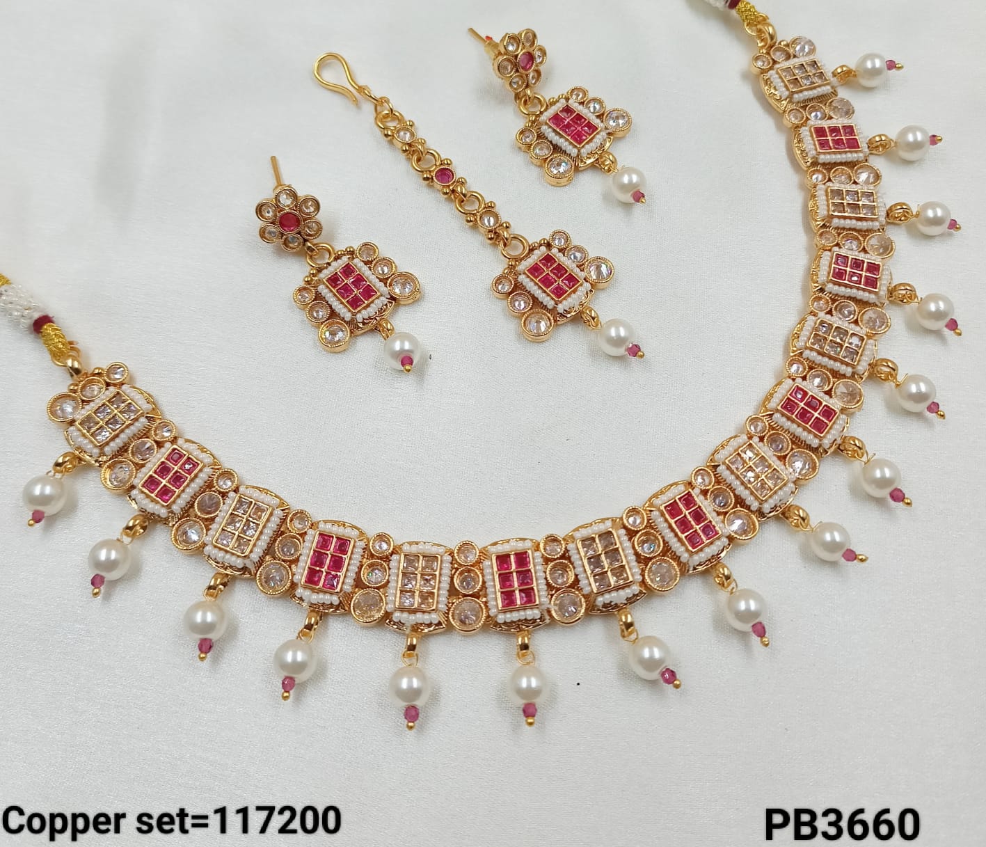 Copper Gold Polish Fancy Necklace Set
