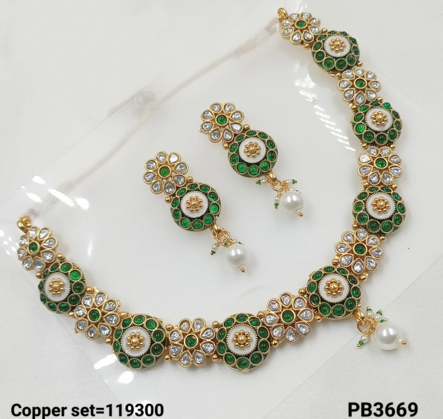 Copper Gold Polish Fancy Necklace Set