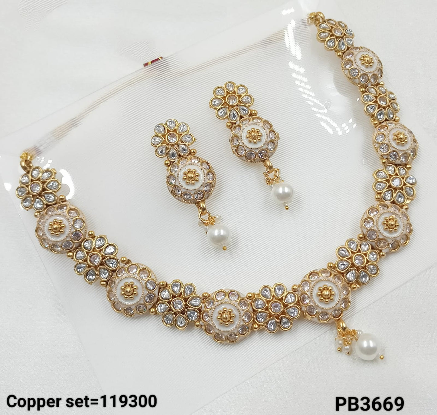 Copper Gold Polish Fancy Necklace Set