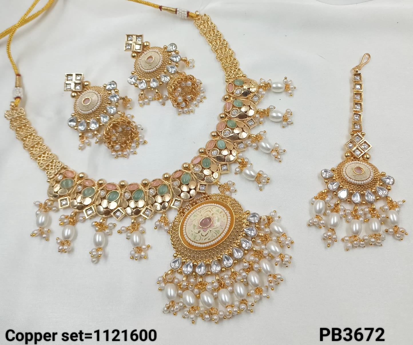 Traditional Copper Gold Polish Necklace Set