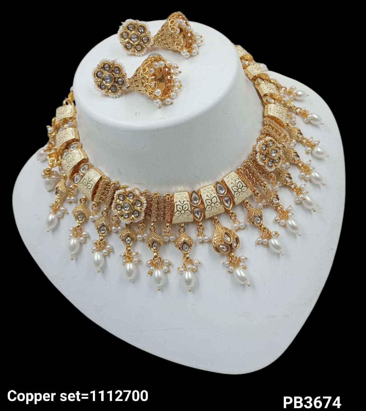 Traditional Copper Gold Polish Necklace Set