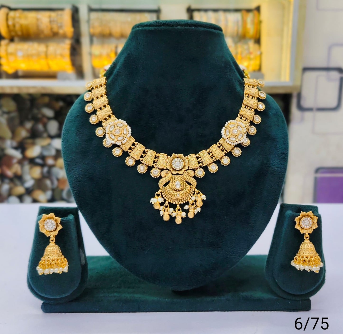 Traditional Intricate Necklace & Jhumka Earrings Set