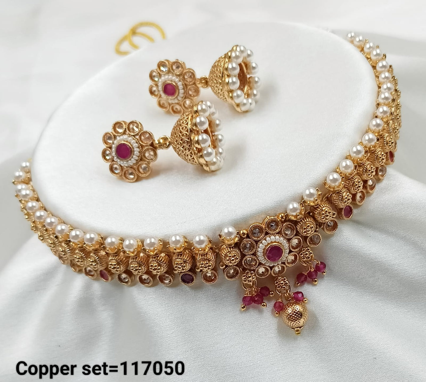 Copper Gold Polish Traditional Necklace Set