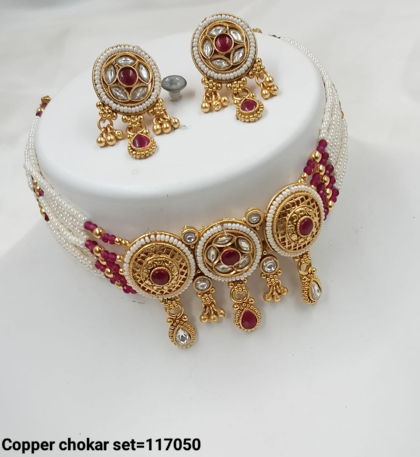 Copper Gold Polish Choker Necklace Set