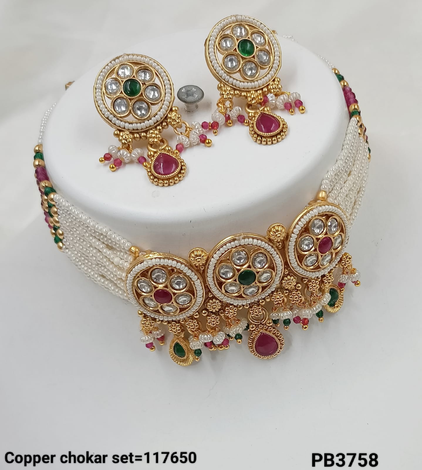Copper Gold Polish Choker Necklace Set