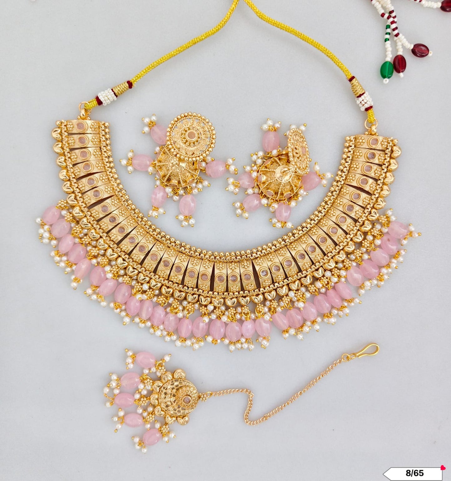 Traditional Copper Gold Tone Necklace Set
