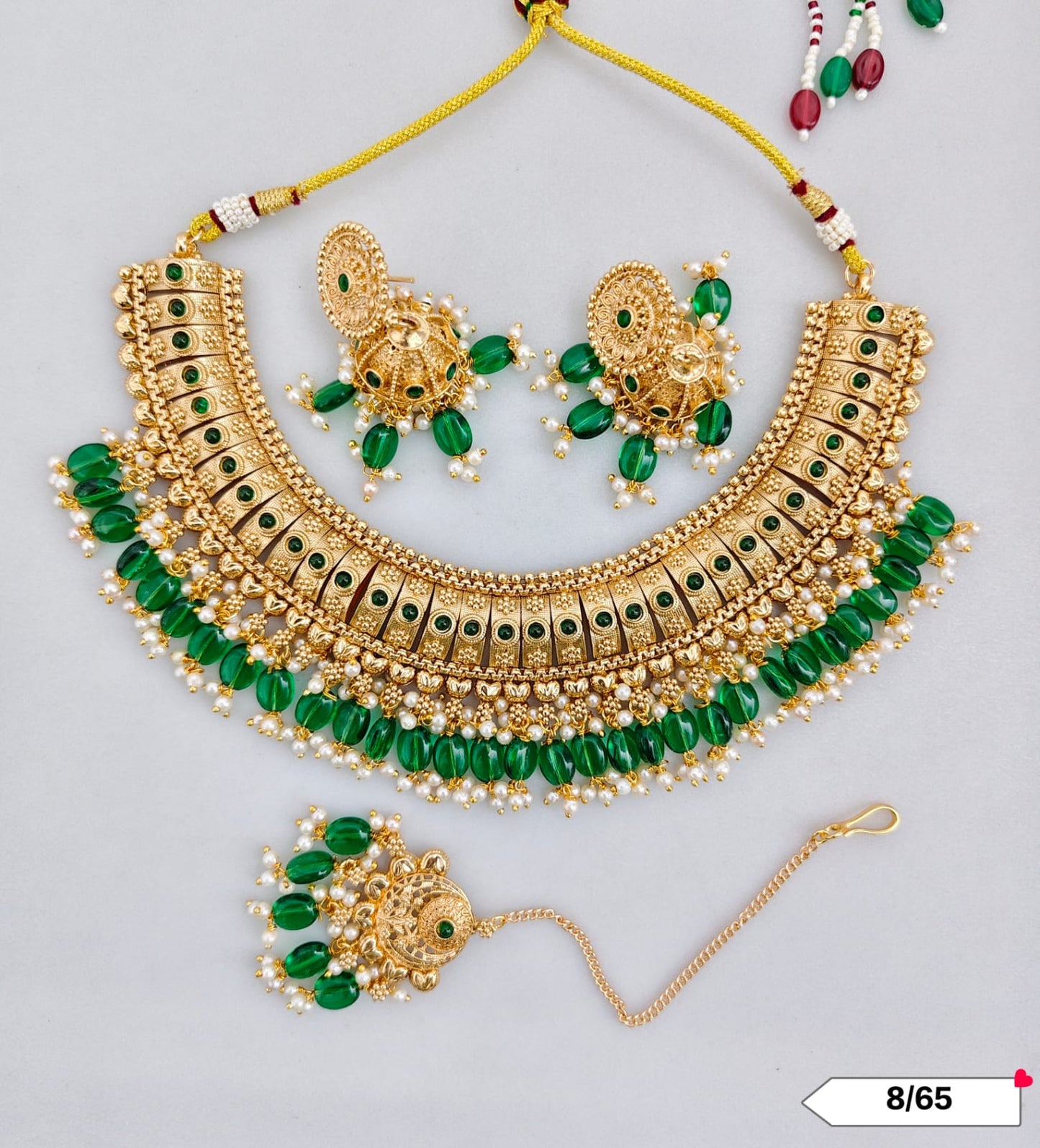 Traditional Copper Gold Tone Necklace Set
