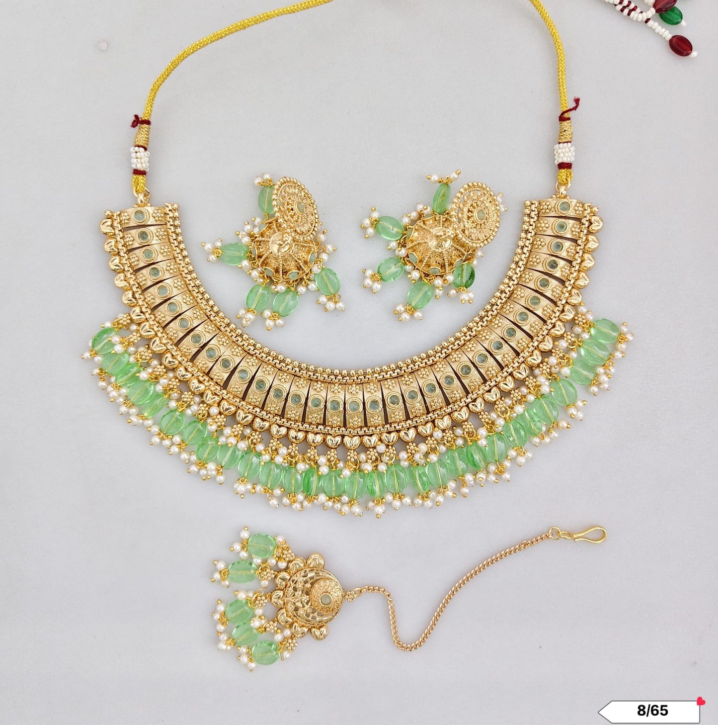 Traditional Copper Gold Tone Necklace Set