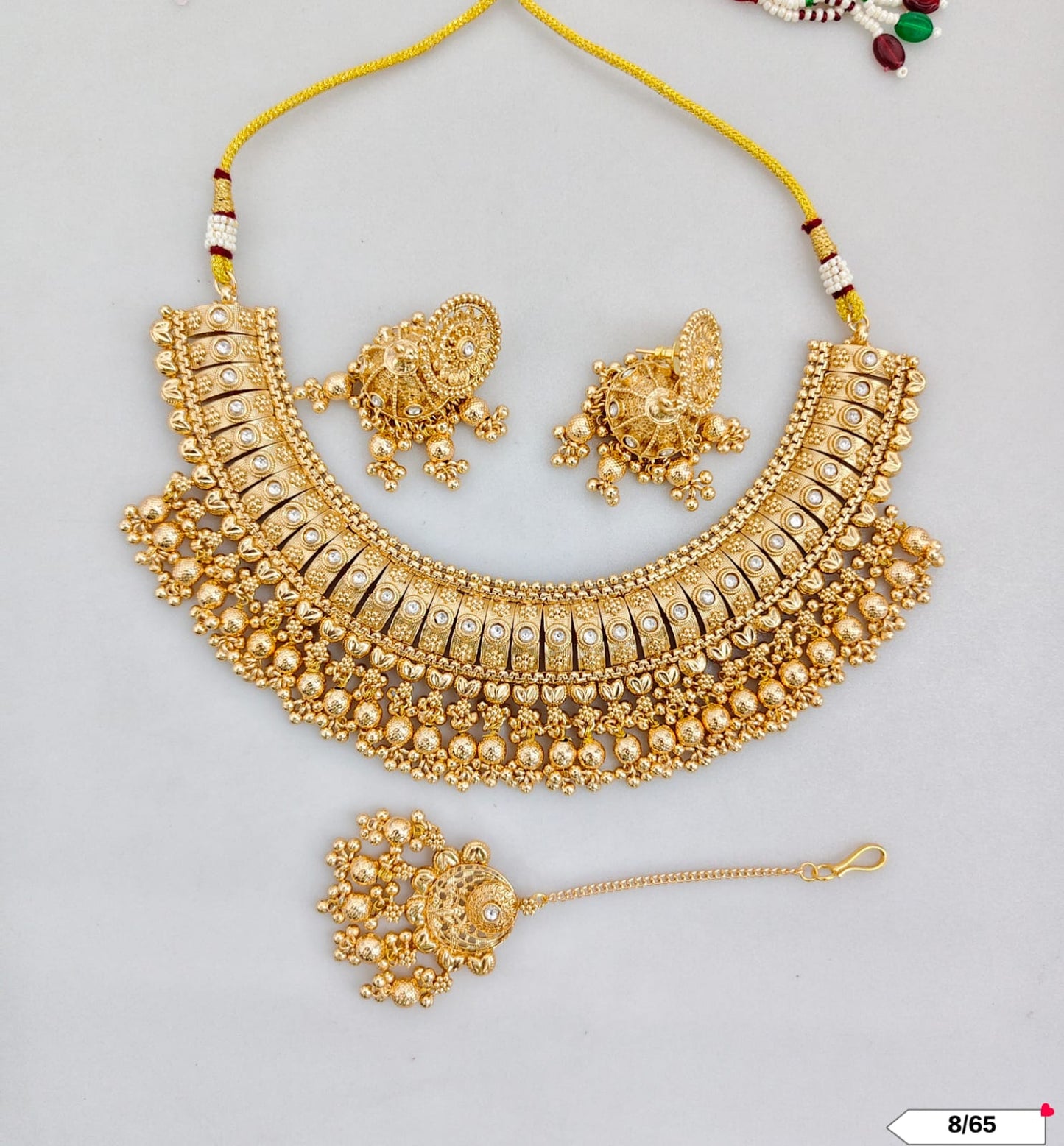 Traditional Copper Gold Tone Necklace Set