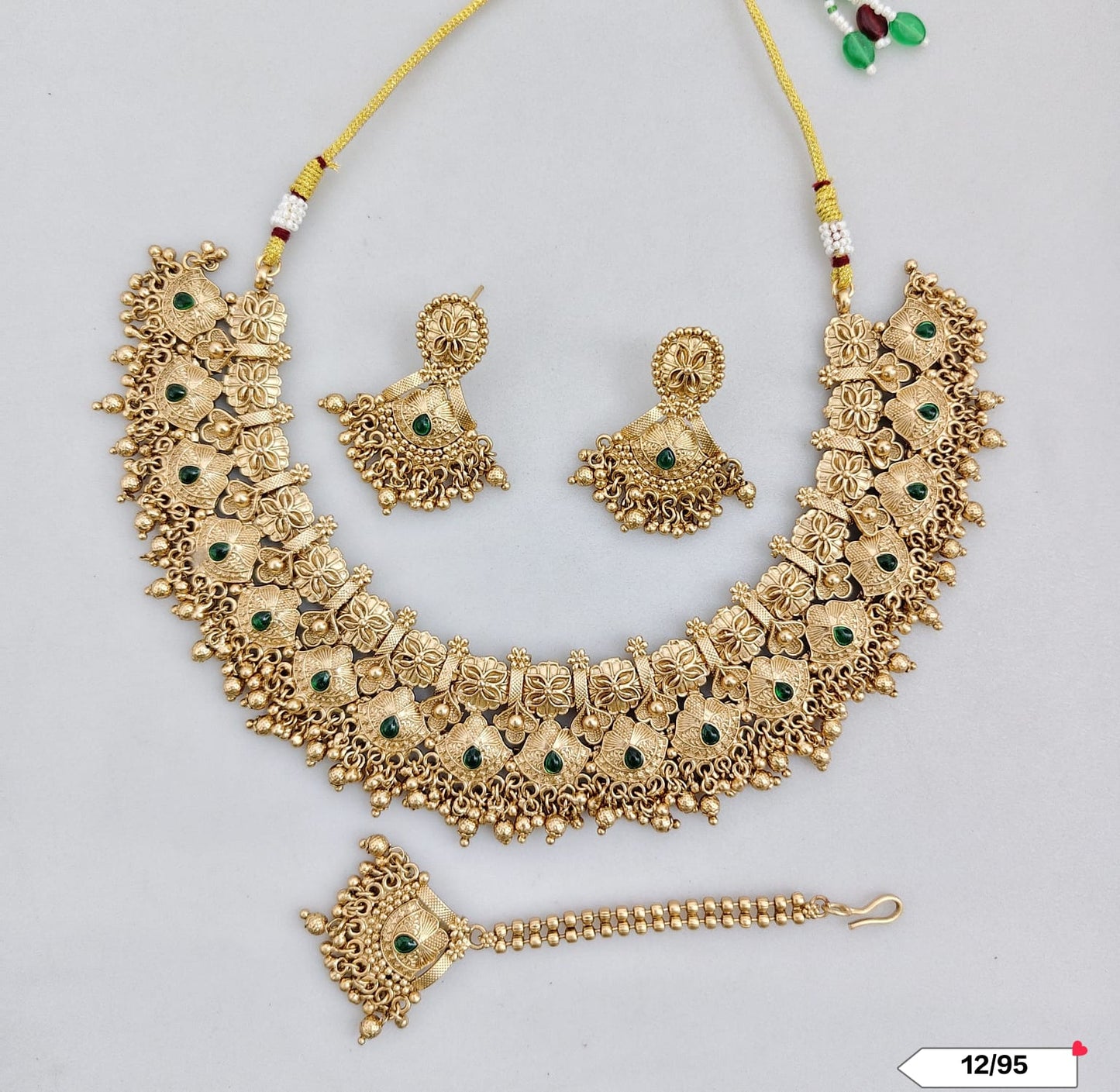 Traditional Copper Gold Tone Necklace Set