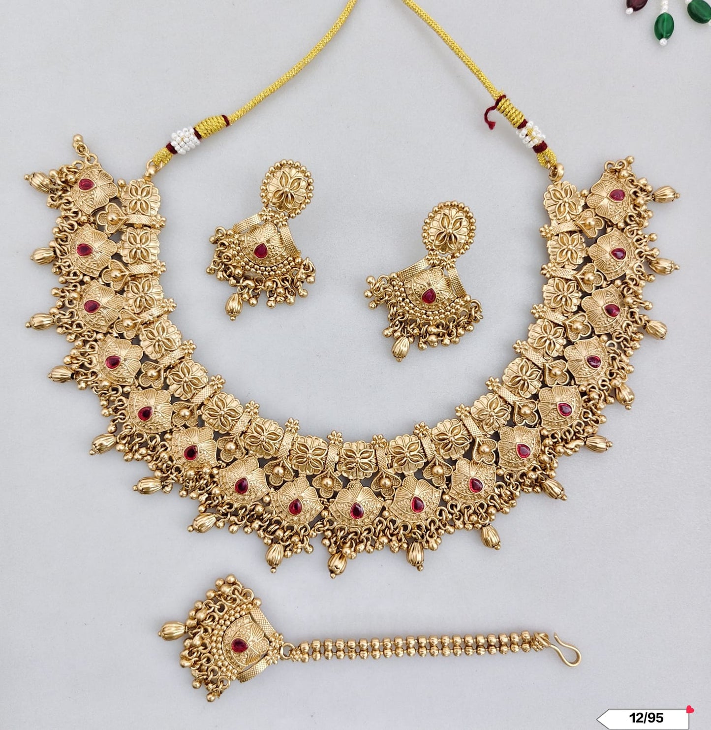 Traditional Copper Gold Tone Necklace Set