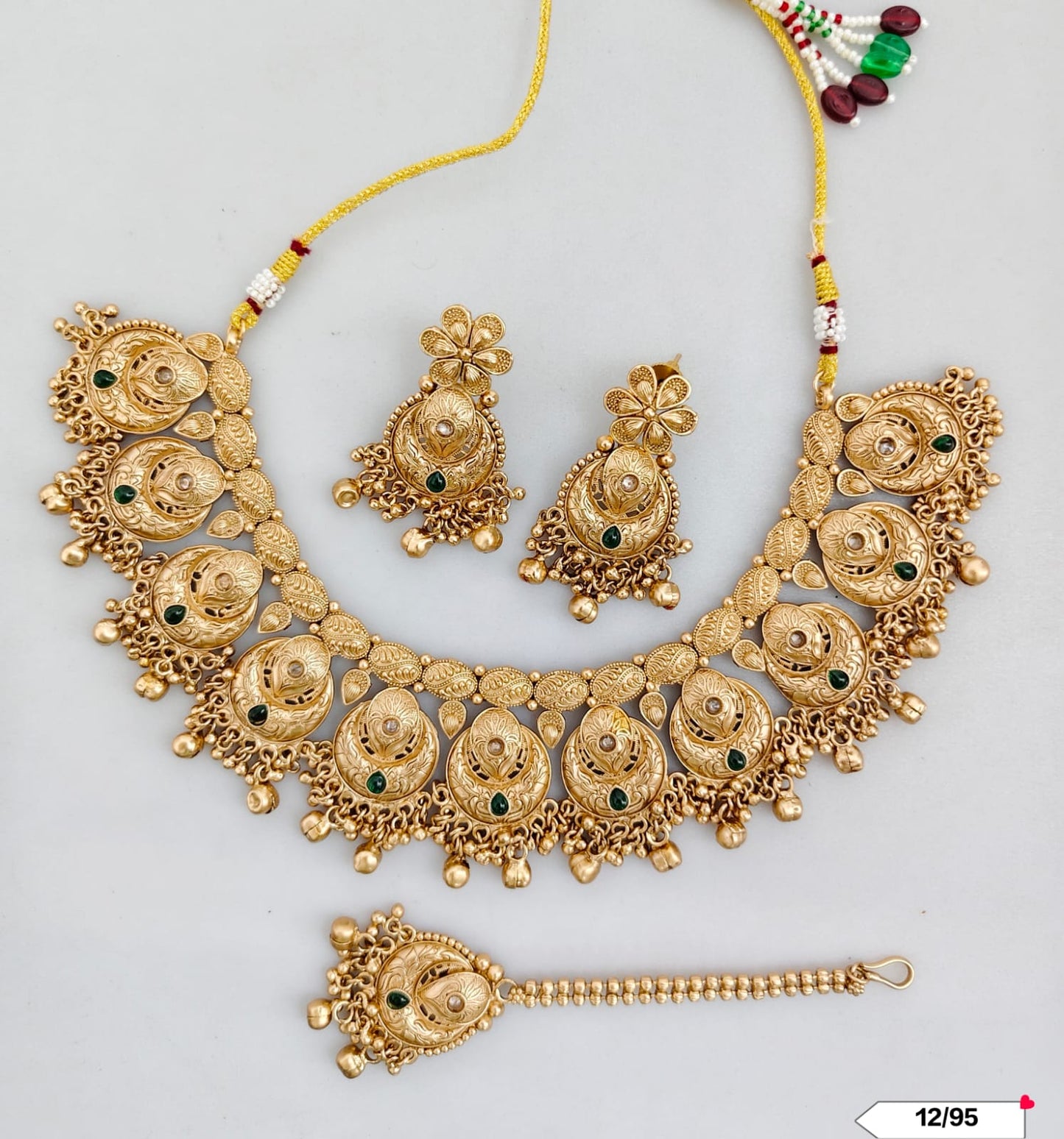 Traditional Copper Gold Tone Necklace Set
