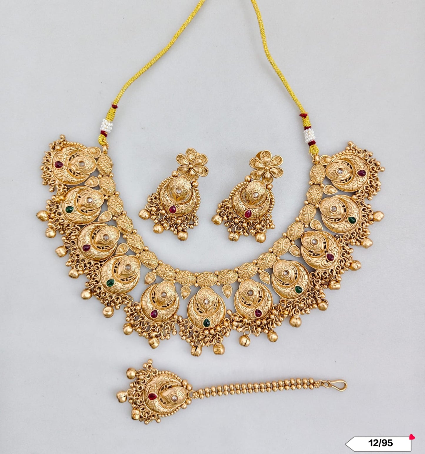 Traditional Copper Gold Tone Necklace Set