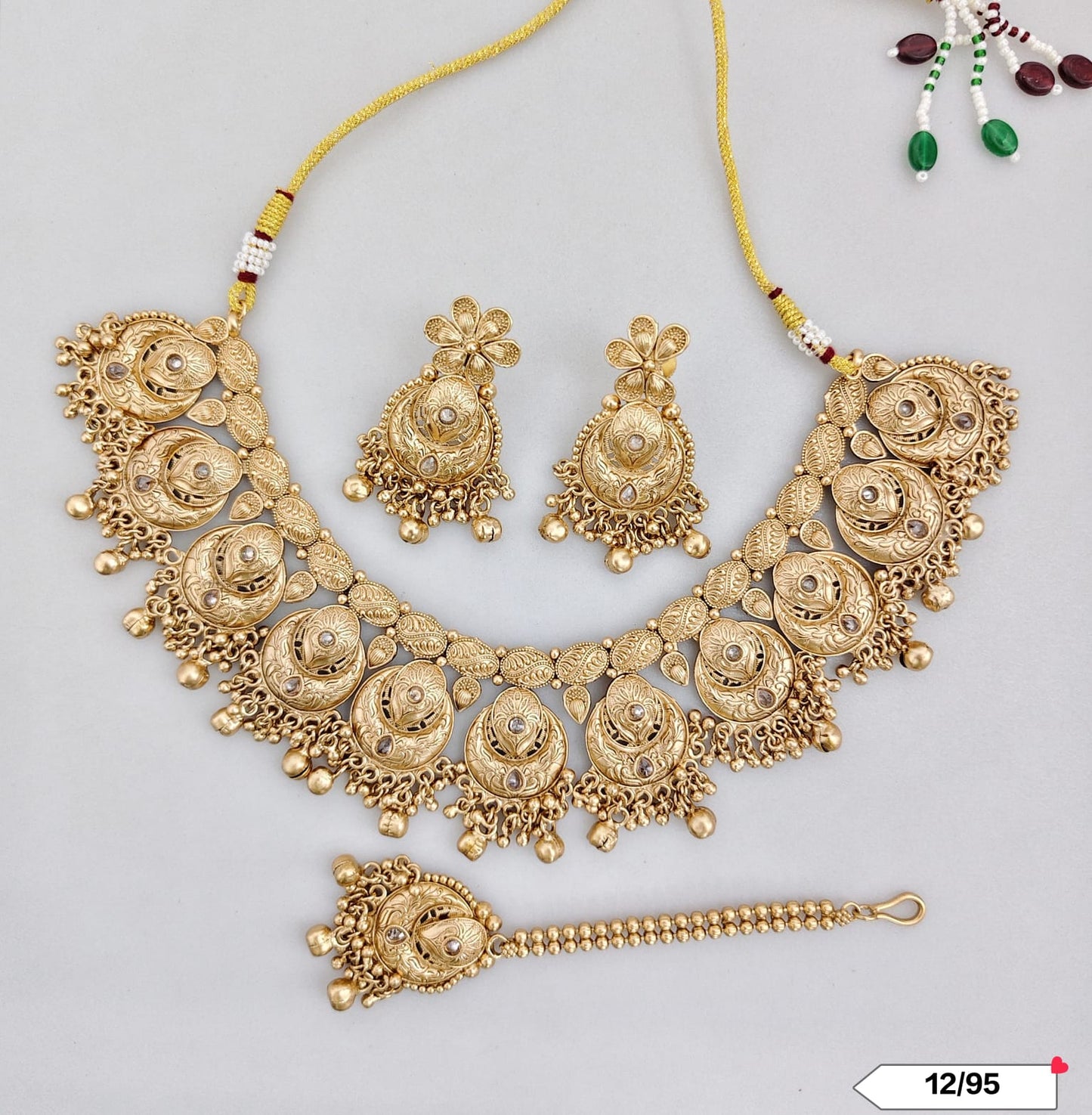 Traditional Copper Gold Tone Necklace Set