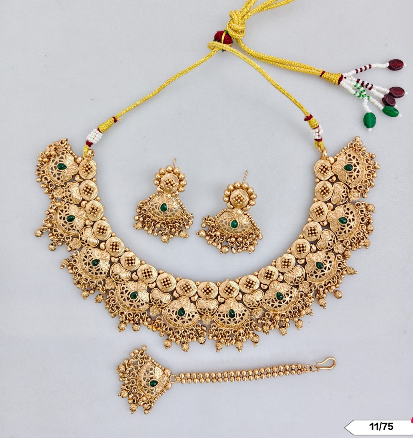Traditional Copper Gold Tone Necklace Set