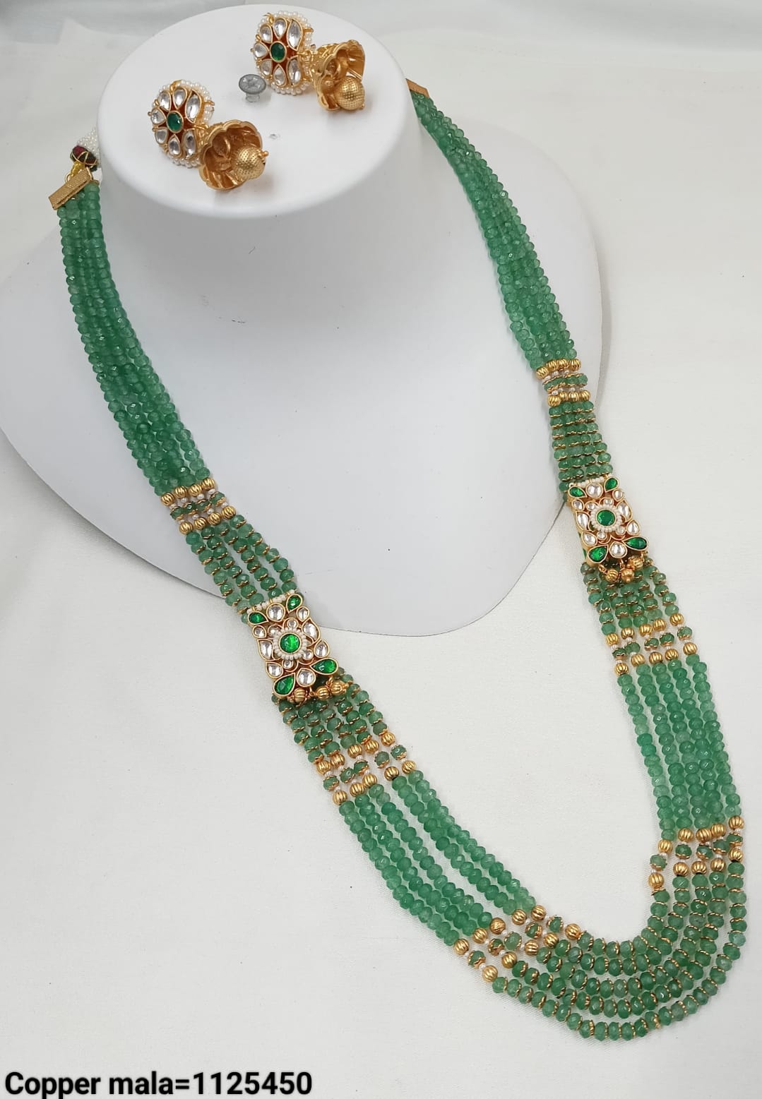Gold Plated Copper Fancy Long Mala Set