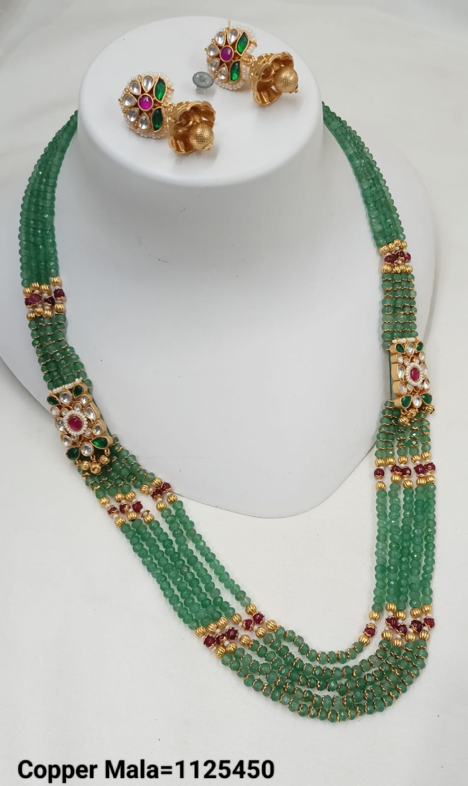 Gold Plated Copper Fancy Long Mala Set