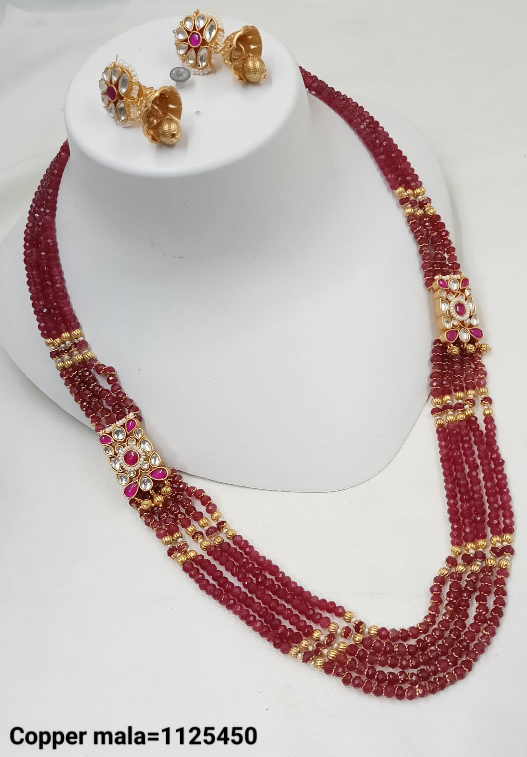 Gold Plated Copper Fancy Long Mala Set