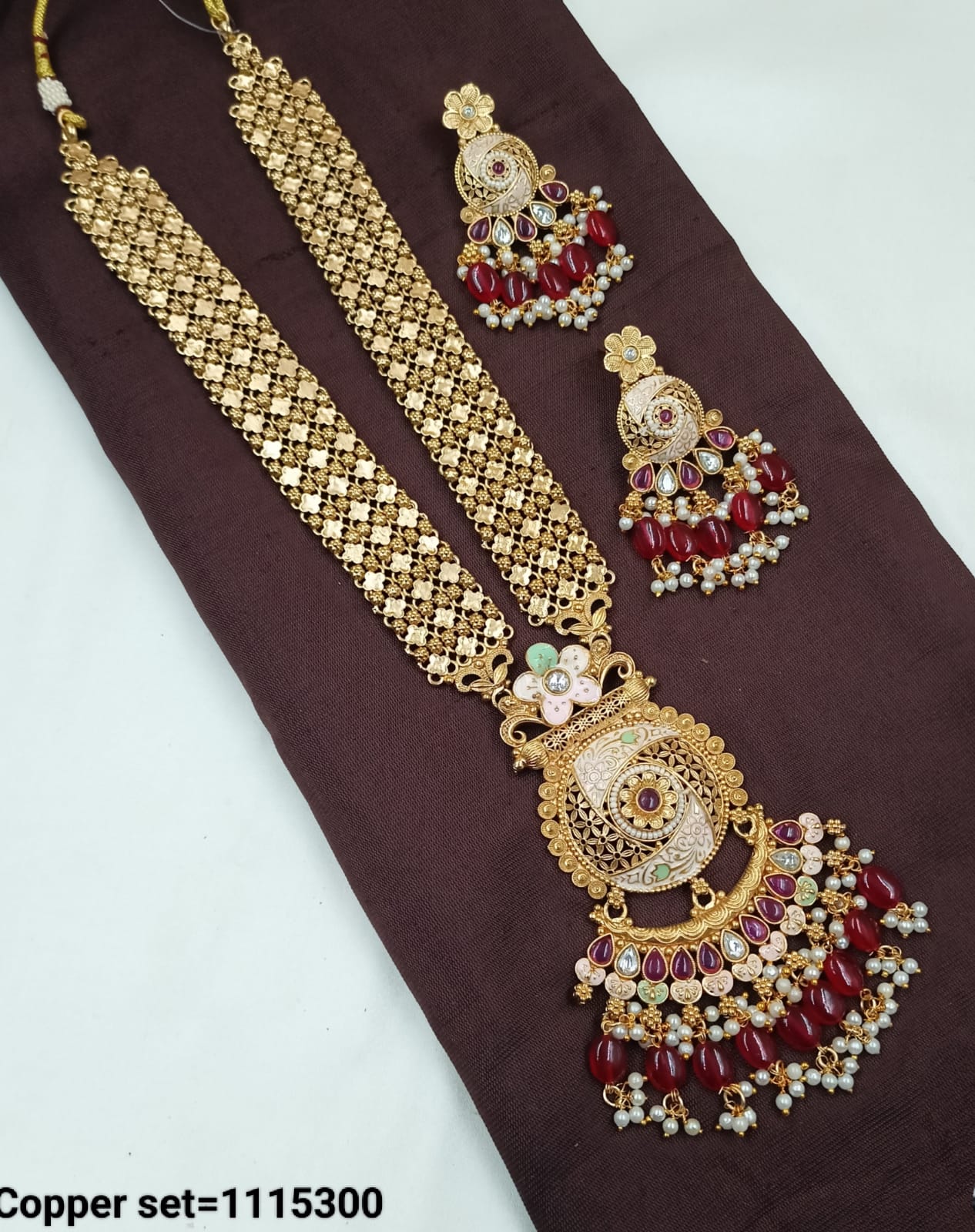 Antique Finish Necklace and Earring Set for Weddings & Festive Wear