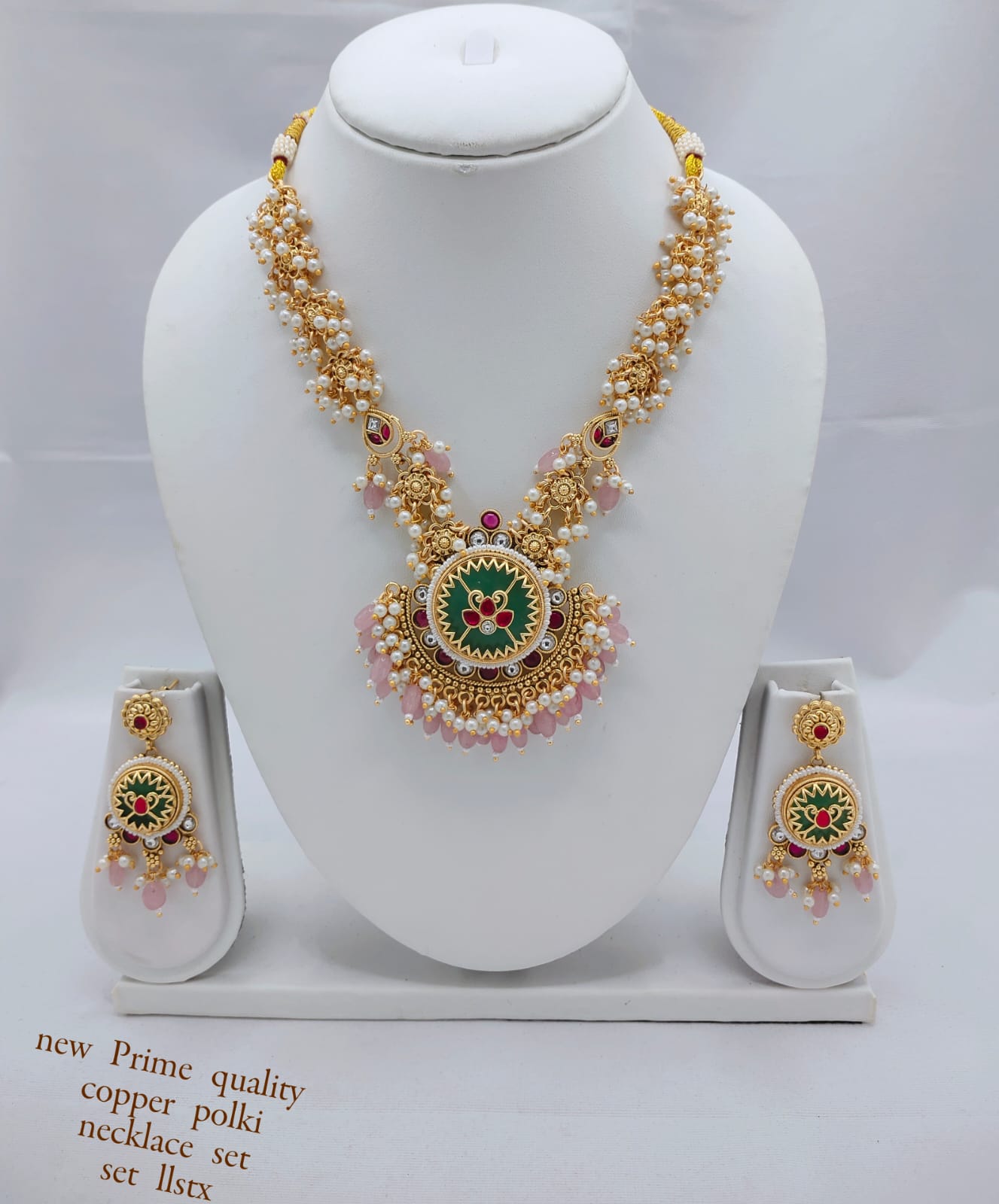 Prime Quality Copper Necklace Set with CZ Stone Embellishments